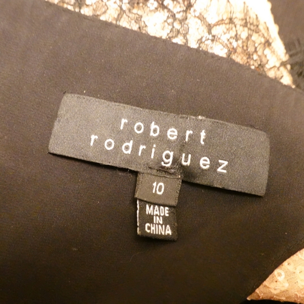 ROBERT RODRIGUEZ Rose Gold Sequined Dress with Black Peekaboo Silk Lining, sz 10 - Picture 5 of 6